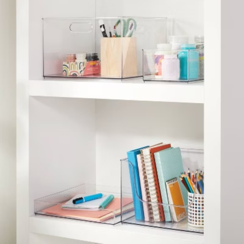 12x12x8 All Purpose Open Front Storage Bin Plastic Organizer Basket Home Office