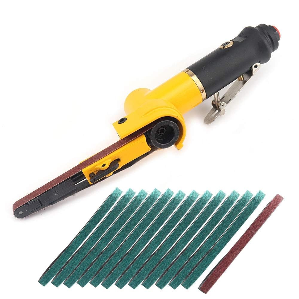 3/8" Pneumatic Sander Air Belt Sander Set With 14Pcs Belts,Include Grit 60/80...