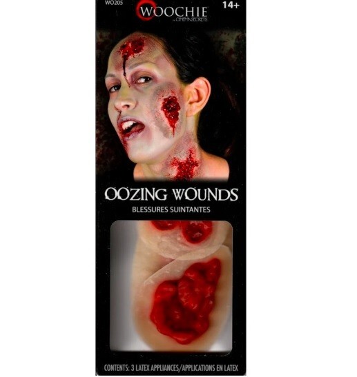 Woochie Oozing Wounds for Halloween -  3 Piece Latex Appliance