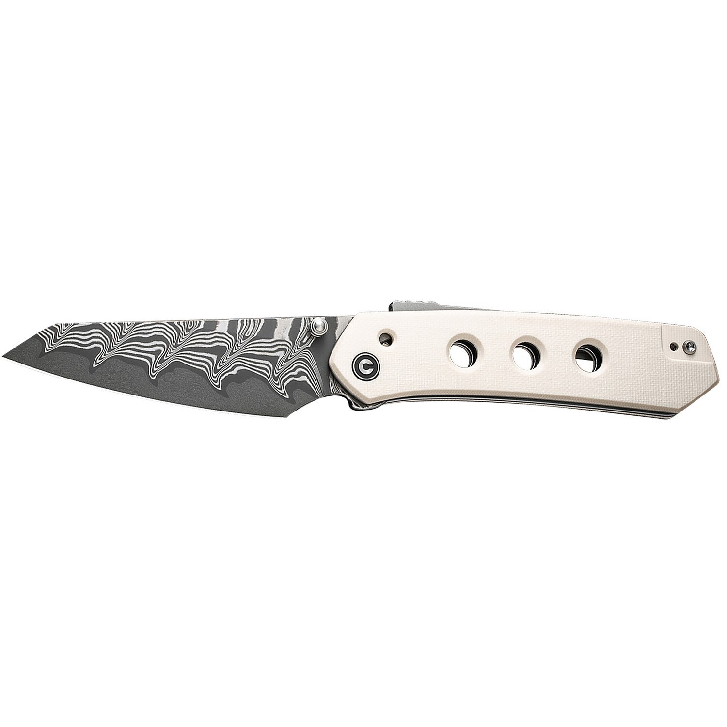 CIVIVI Vision FG 3.54" Damascus Reverse Tanto Folding Knife, Ivory #C22036-DS1