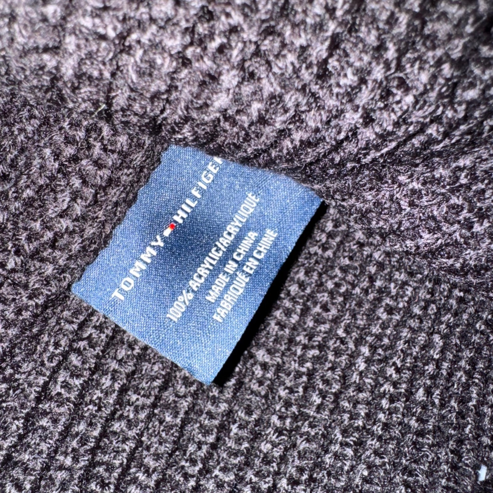 Tommy Hilfiger Black Knit Hat and Scarf Set Men OS