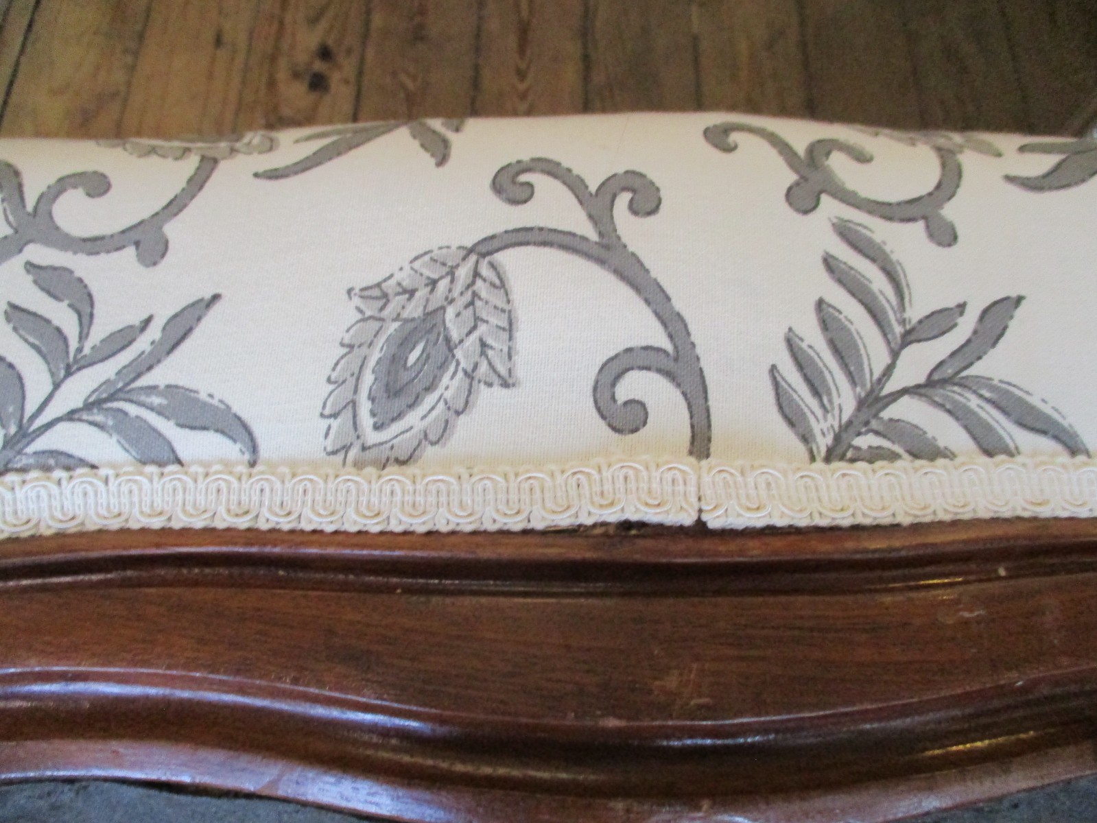 Antique French Style Walnut Framed Foot Stool