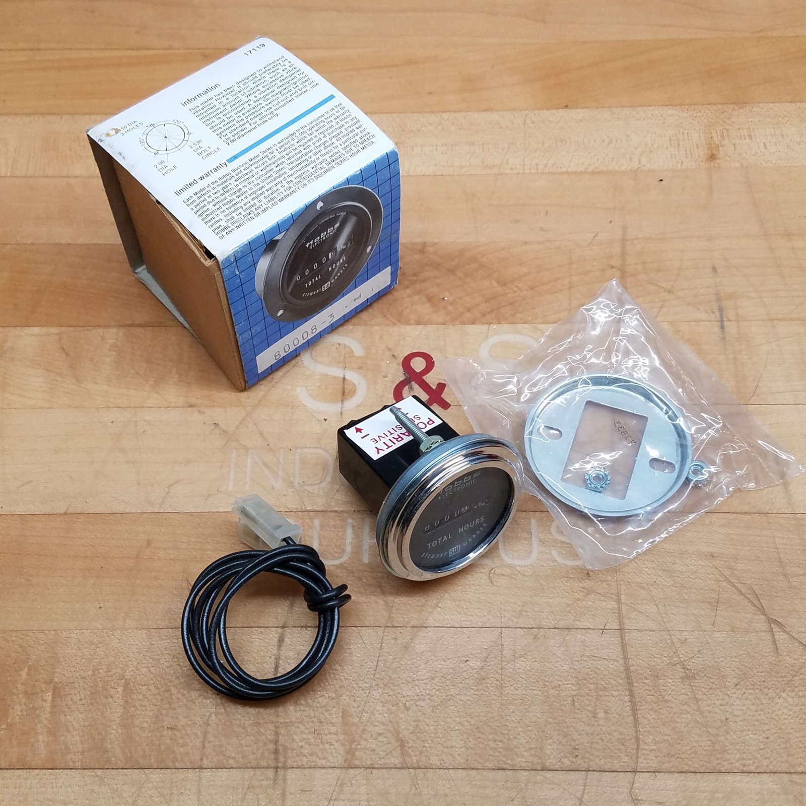 Hobbs Electronic 80008 Hours Counter, 36-72VDC - NEW