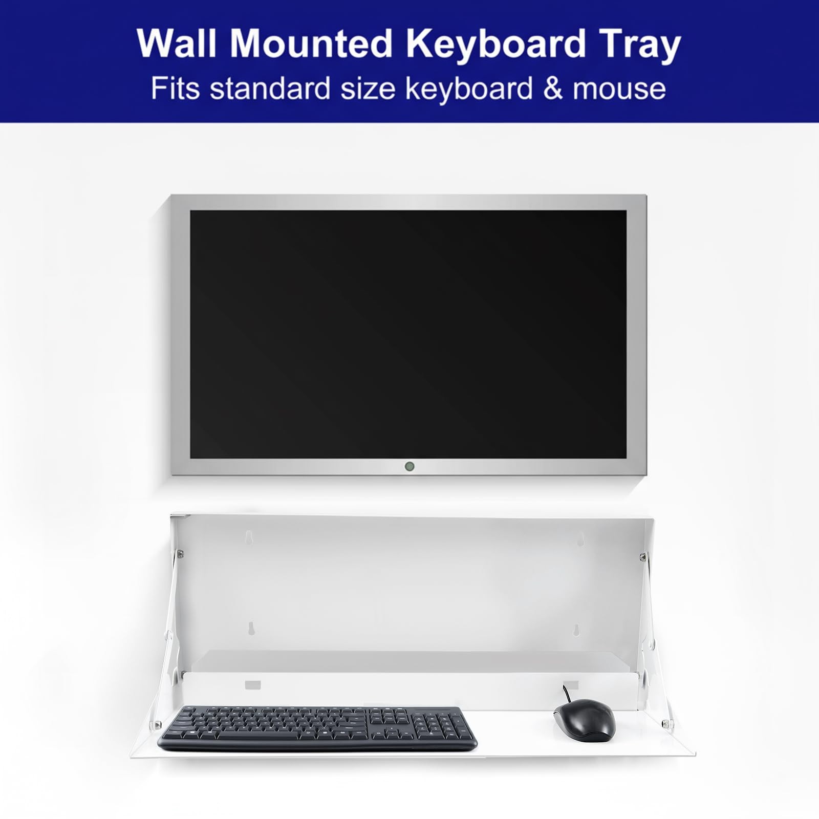 1 Pcs 24 Inch Keyboard Wall Mount Foldable Fits Standard Computer Keyboard Mo...