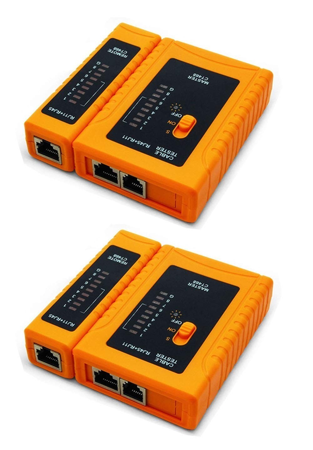 NF-468 Network Cable Tester 2-Pack for RJ45, RJ11, UTP - Quick Diagnostics