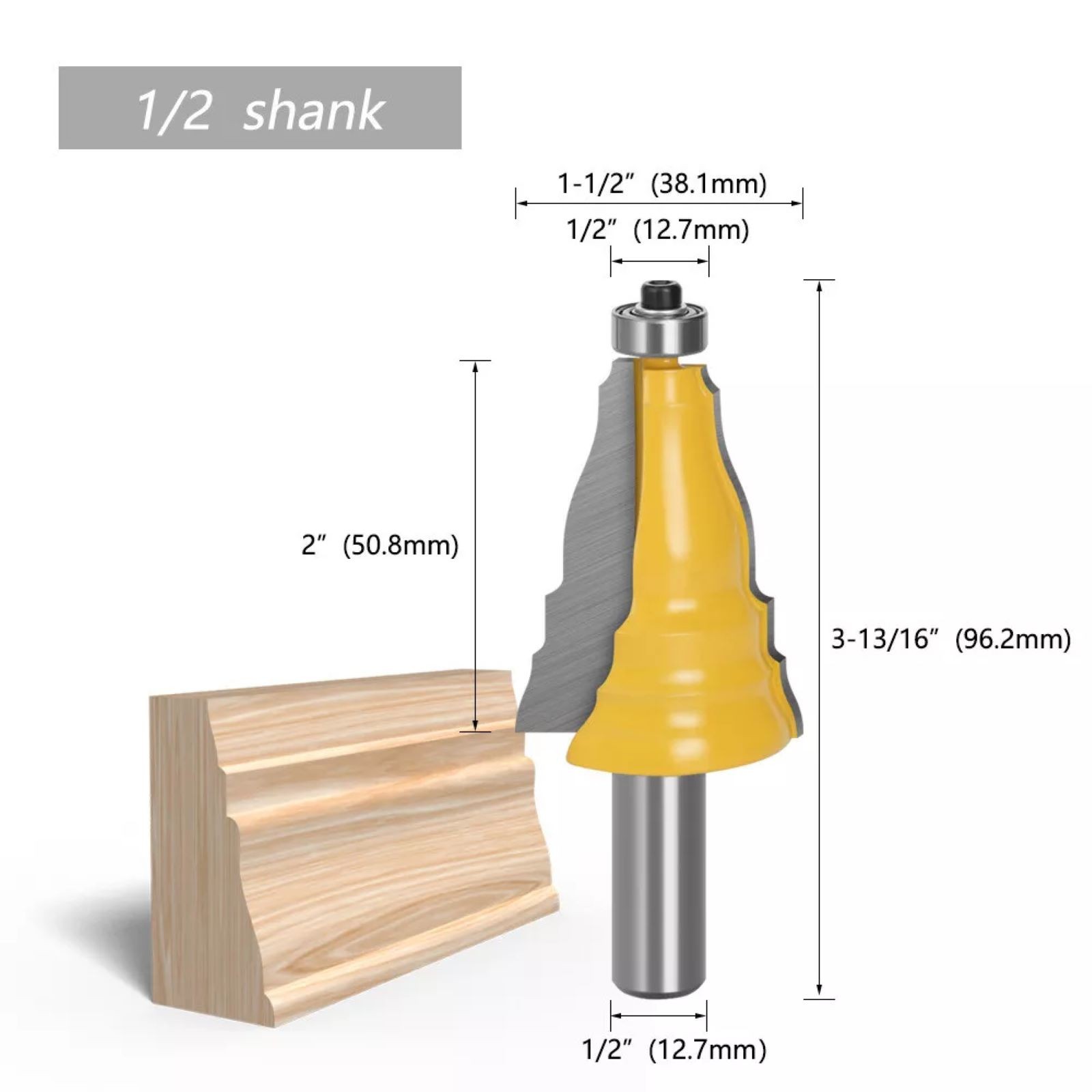 1/2" 12mm Shank Door Window Casing Router Bit For Woodworking Cutter Accessory