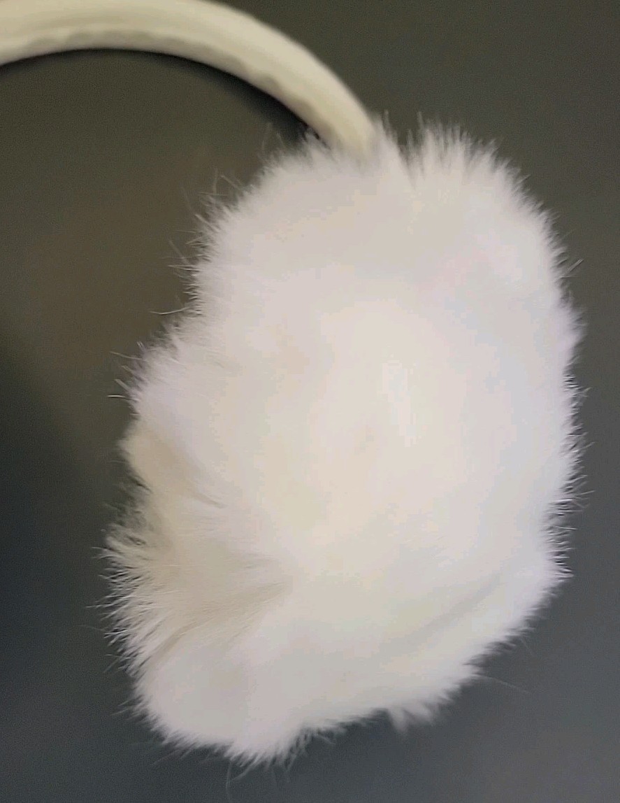Set Of 2 Faux Fur Black/White Earmuffs Unisex Cold Weather Adult Christmas gift