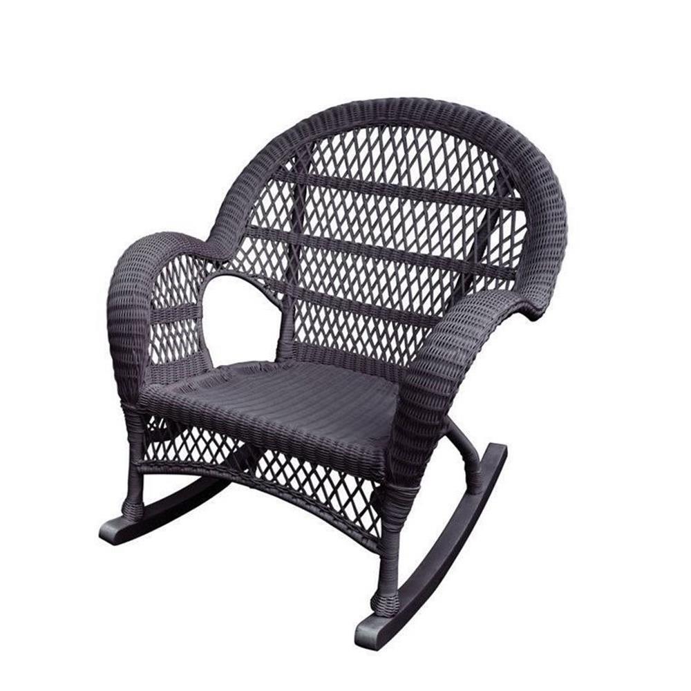 Jeco Rocker Wicker Chair in Espresso