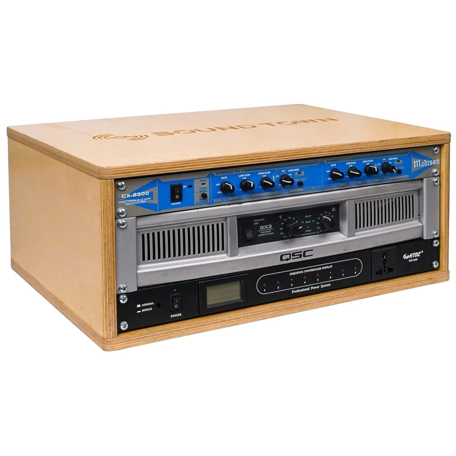 4U Studio Rack Golden Oak Finish, Assembly Required