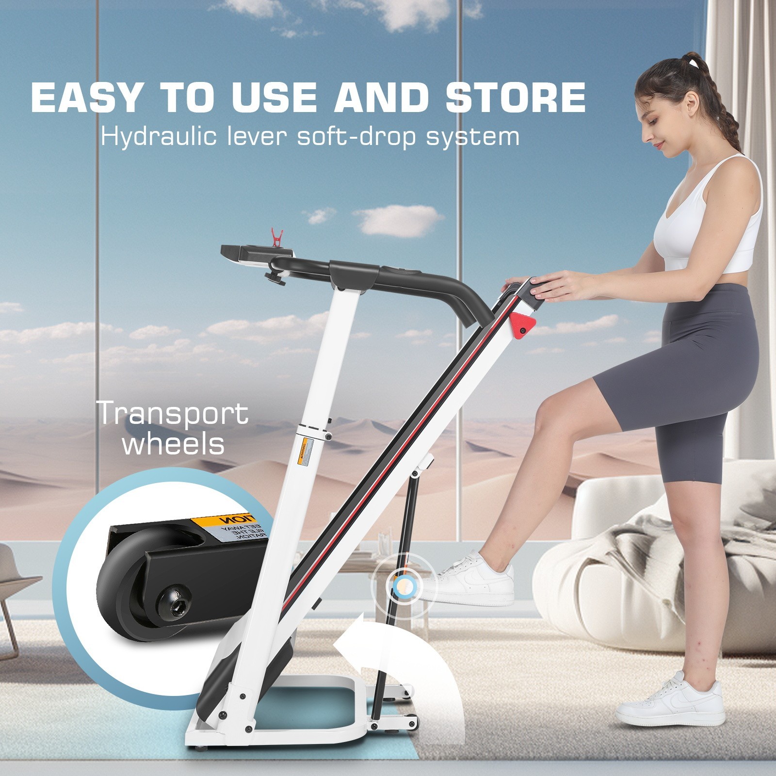 3.5HP Electric Treadmill Pad 7.5MPH Treadmill Machine Multi-Function LED Display