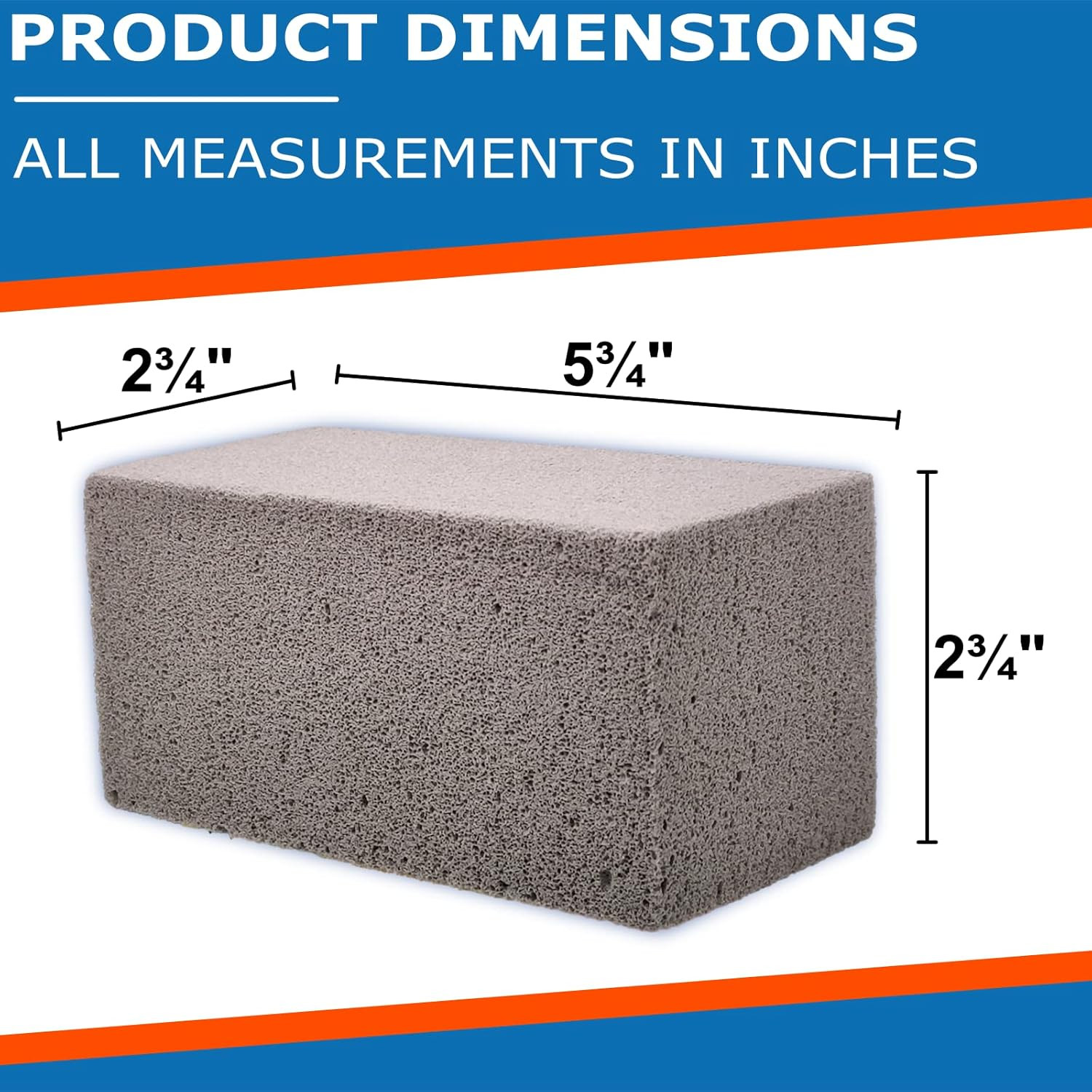 Pool-Whiz Pumice Block, Pool Tile & Concrete Cleaner, Pumice Stone for Cleaning