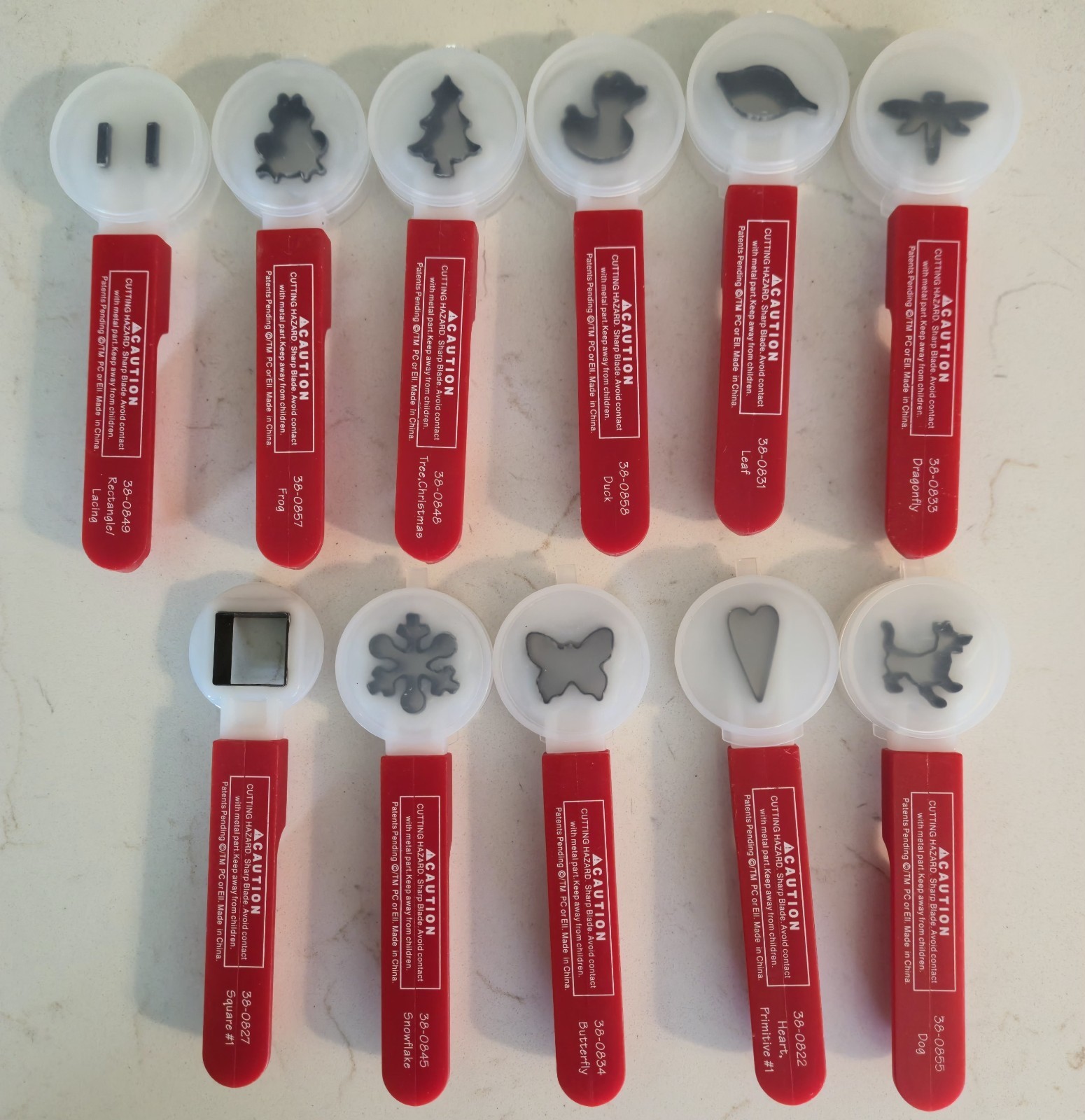 Lot 11 SIZZIX PADDLE PUNCHES Scrapbook Dog Frog Christmas Tree Heart Butterfly