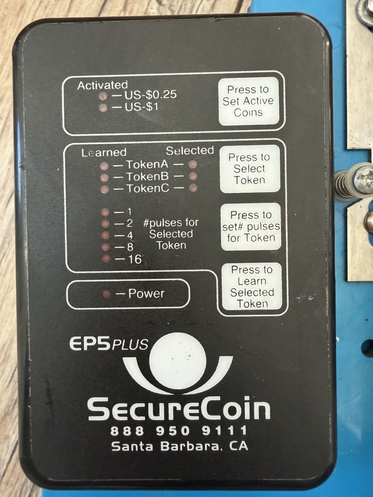 SecureCoin EPS5 PLUS Multi-Coin Acceptor Validator US Coins/Tokens 24VAC Working