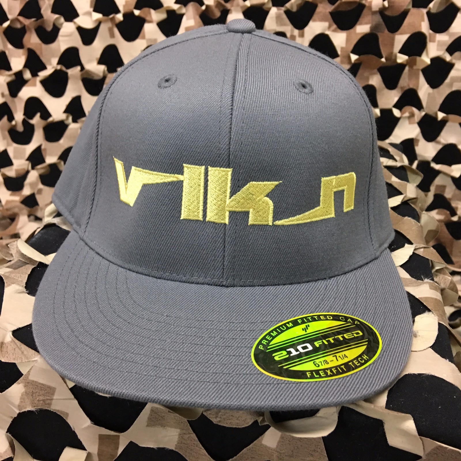 NEW Valken VLKN Fitted Hat - Dark Grey/Yellow - L/XL