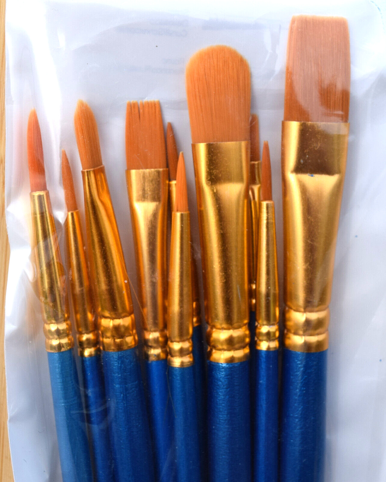 10 Pcs Pack Artist Nylon Paint Brush Set With Different Tips and Sizes Anti Shed