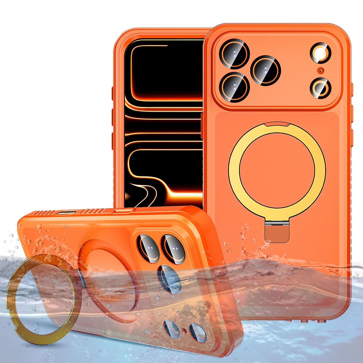 Waterproof Case for Apple iPhone 17 Pro Max Magnetic Shockproof Kickstand Cover