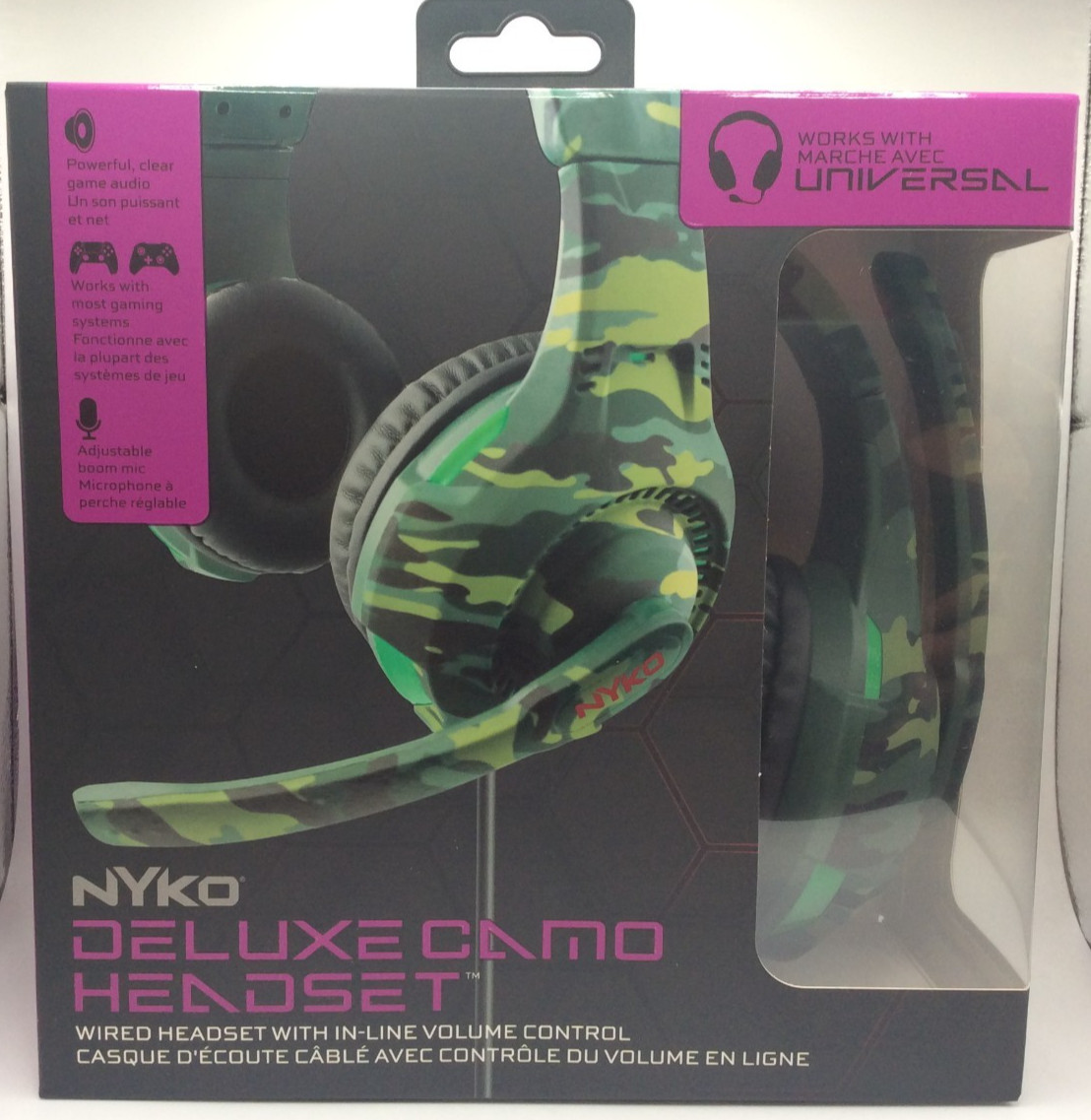 Nyko Deluxe Camo Headset Universal Wired W Volume Control New PS4 PS5 SWITCH PC