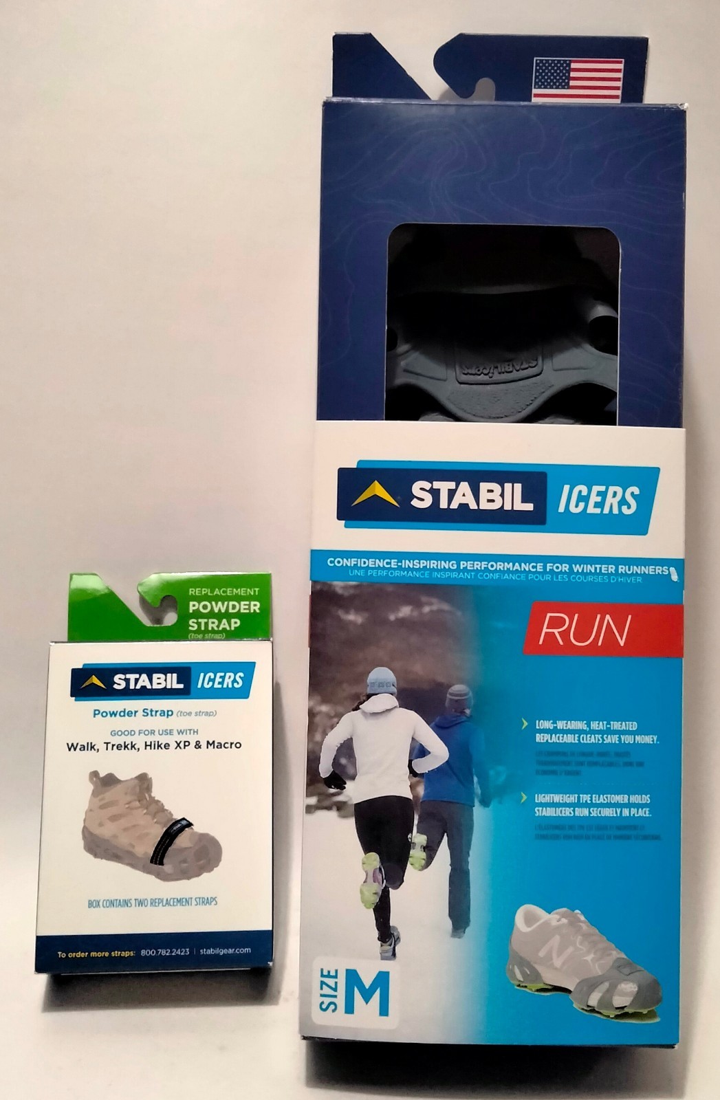 Stabil Icers Traction Cleats M For Running Hiking On Snow And Ice W/Toe Straps