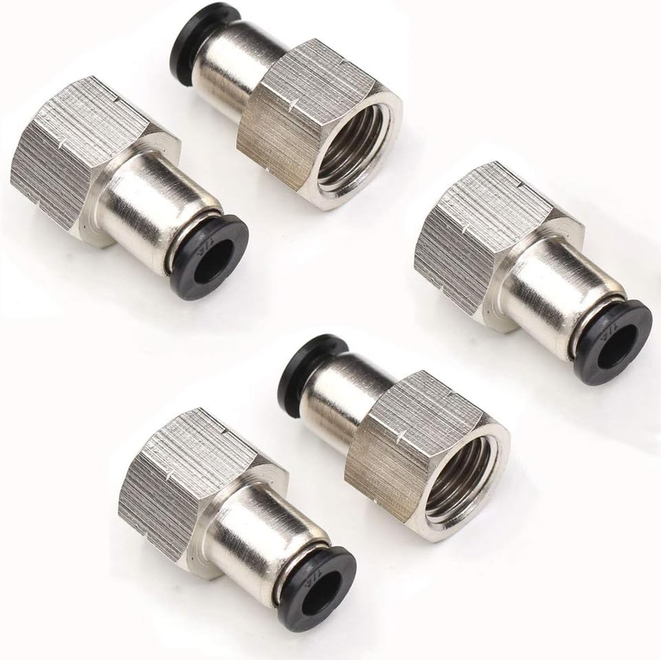 1/4 Female NPT Push to Connect Air Fittings, 1/4 Inch Air Tube Fitting 1/4" Od T