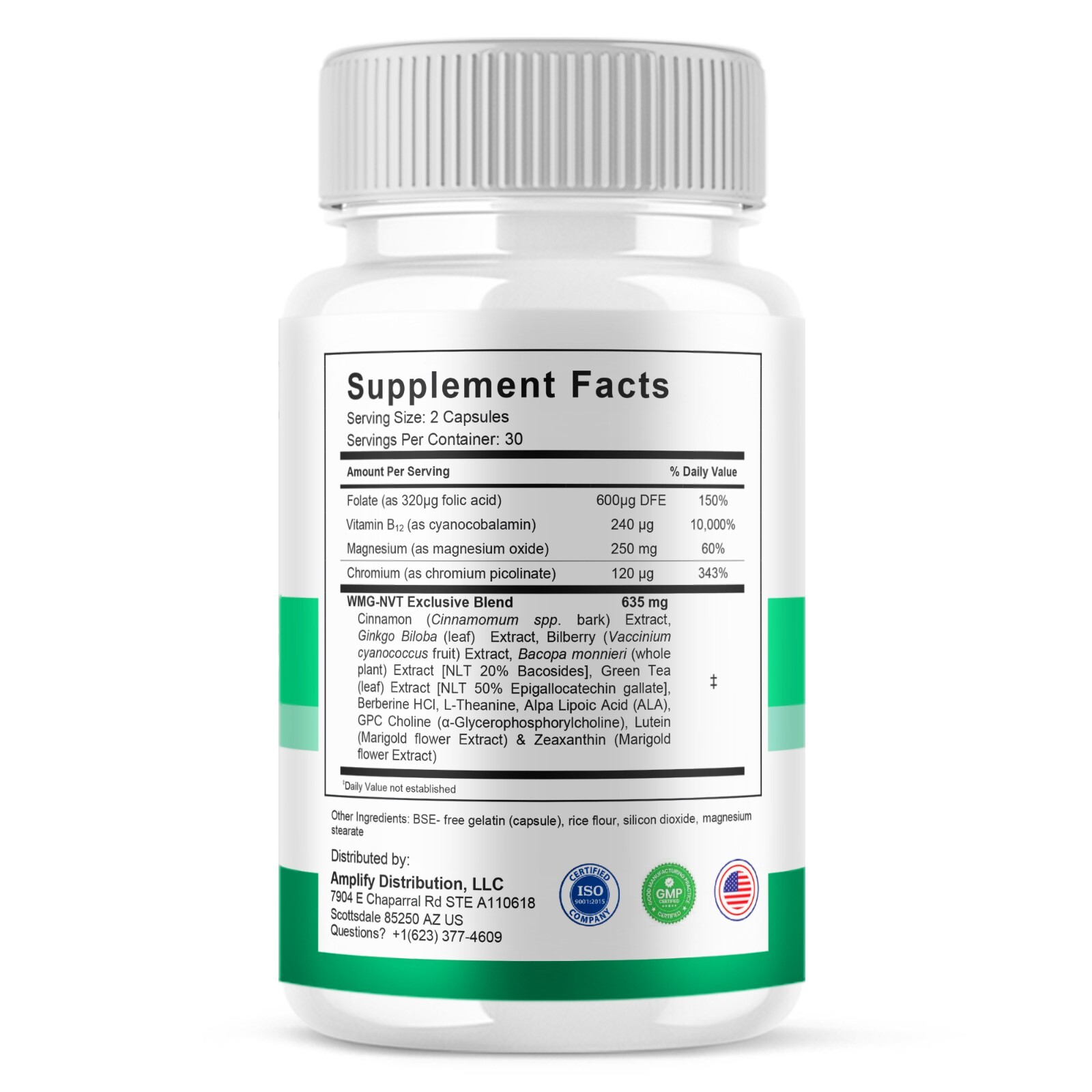 (5 Pack) Vertigenics Brain and Nootropic Supplement Vertigenix (300 Capsules)