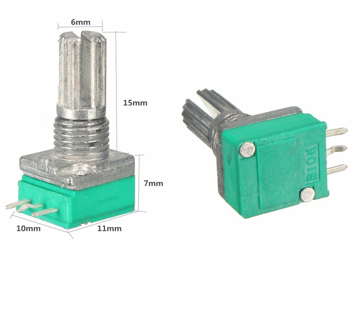 3PCS 6mm 3 pin Single Linear B Type B10K ohm Rotary Potentiometer