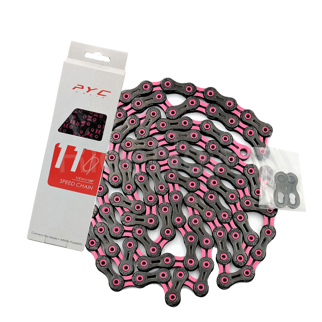 PYC DLC 11 Cycle Bike Bicycle Chains for 11-Speed Shimano use Black+Pink
