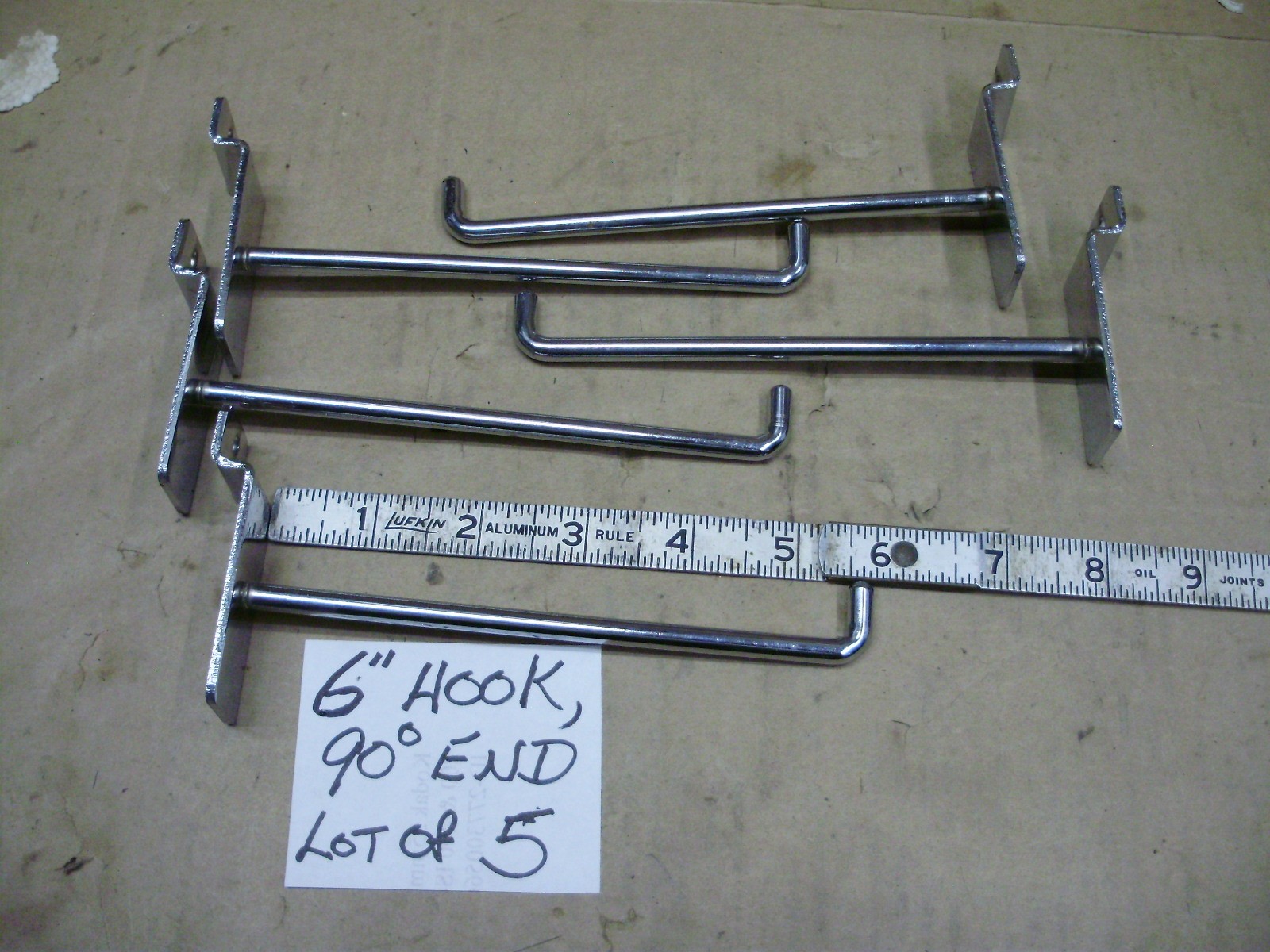 Slat Wall Board Chrome Hooks / Hangers, Various Lengths & Styles