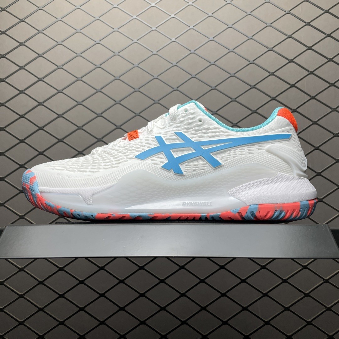 ASICS GEL-RESOLUTION 9 White Teal Blue Men’s