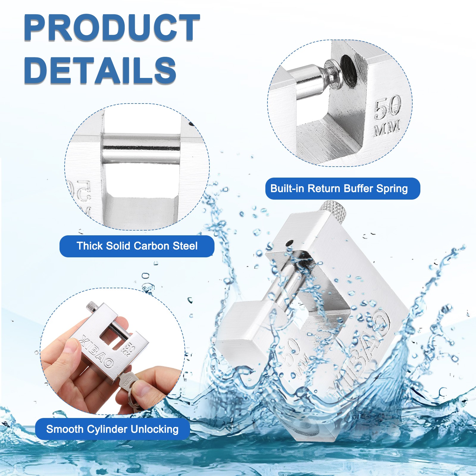 2Pcs Shipping Container Lock with 3 Keys High Security Padlock (2 Inch)