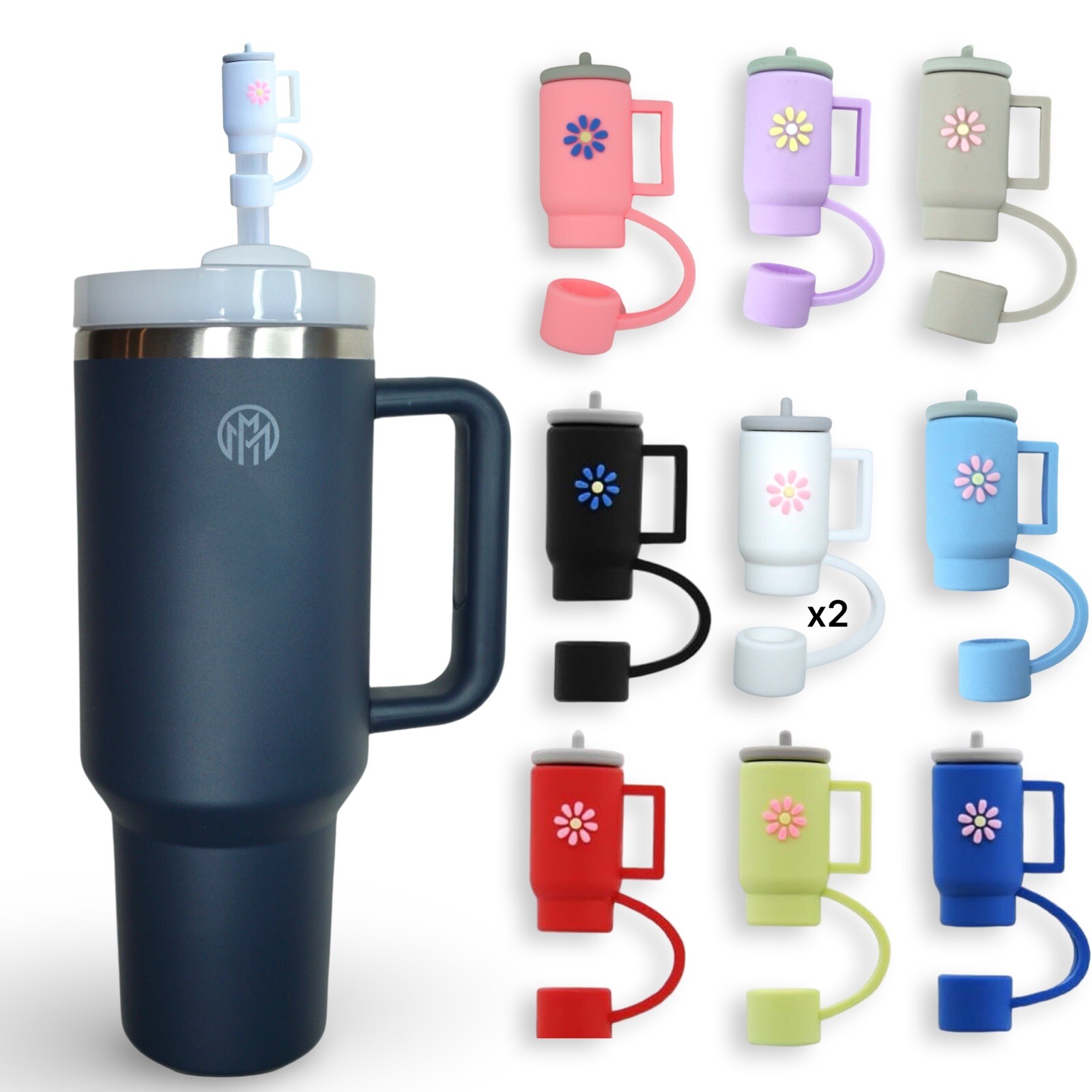 MYOMI 10pc Stanley Straw Caps Covers Silicone Straw Protector Topper (Mini Cup)2