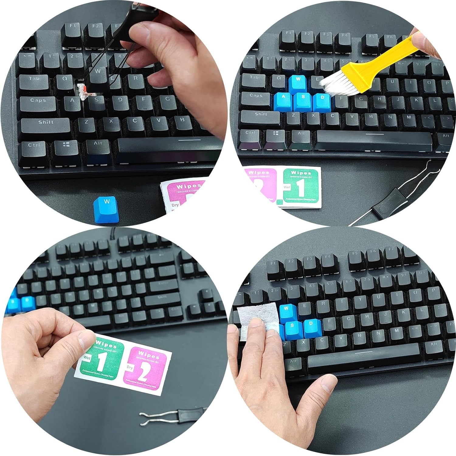 Keycap Puller Switch Pluller with Keyboard Cleaning Brush for Mechanical