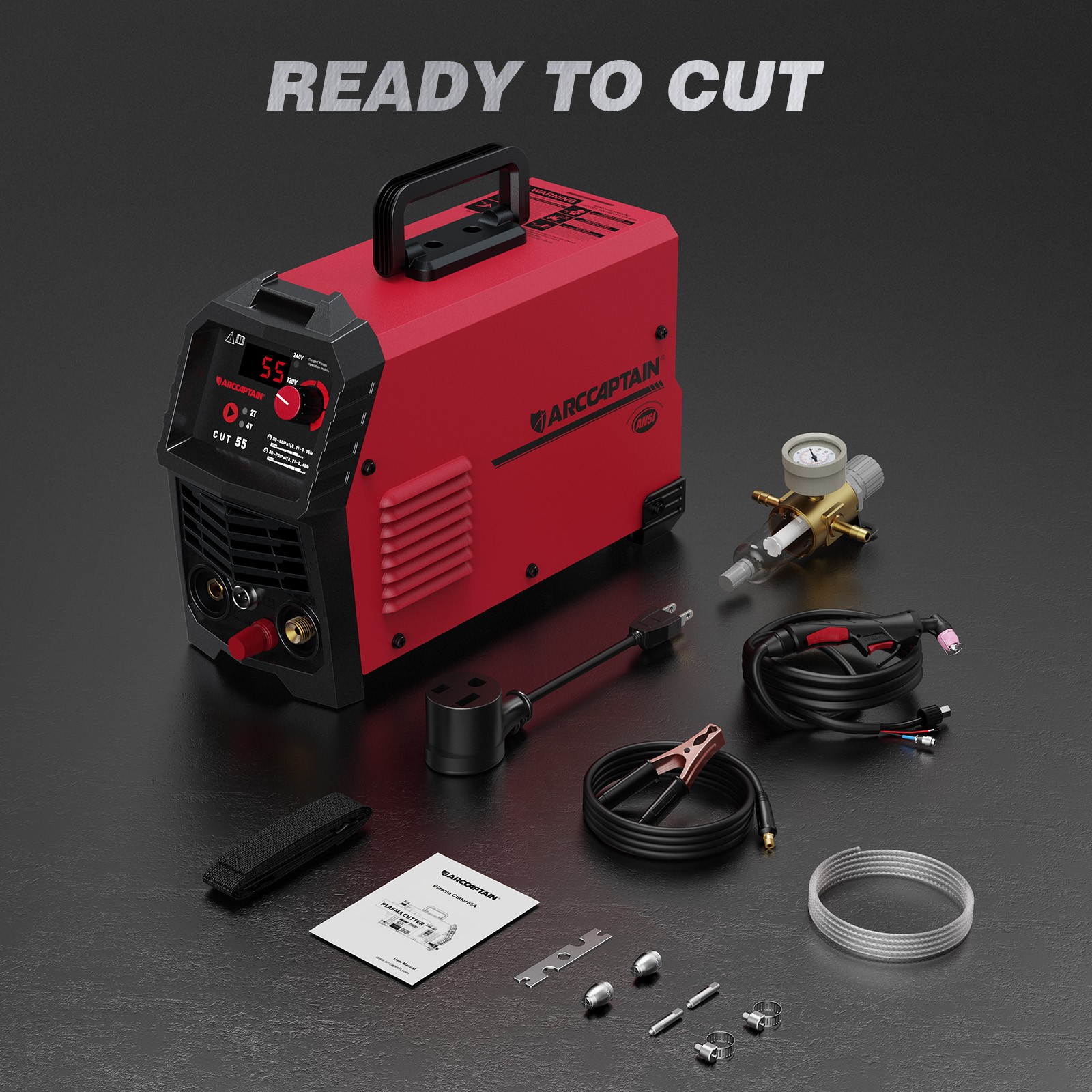 ARCCAPTAIN 55A Plasma Cutter Non-Touch Pilot Arc High-Frequency Plasma Cutting