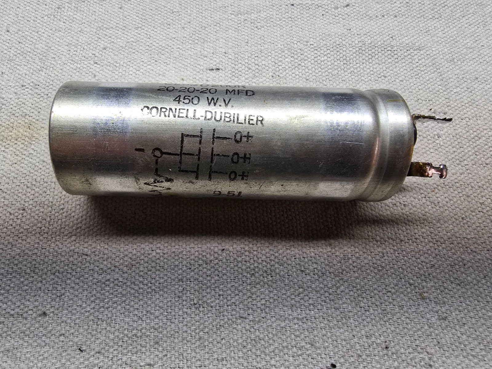 Hammarlund SP-600 Ham Radio Receiver Part -20-20-20 MFD Capacitor 450 WV