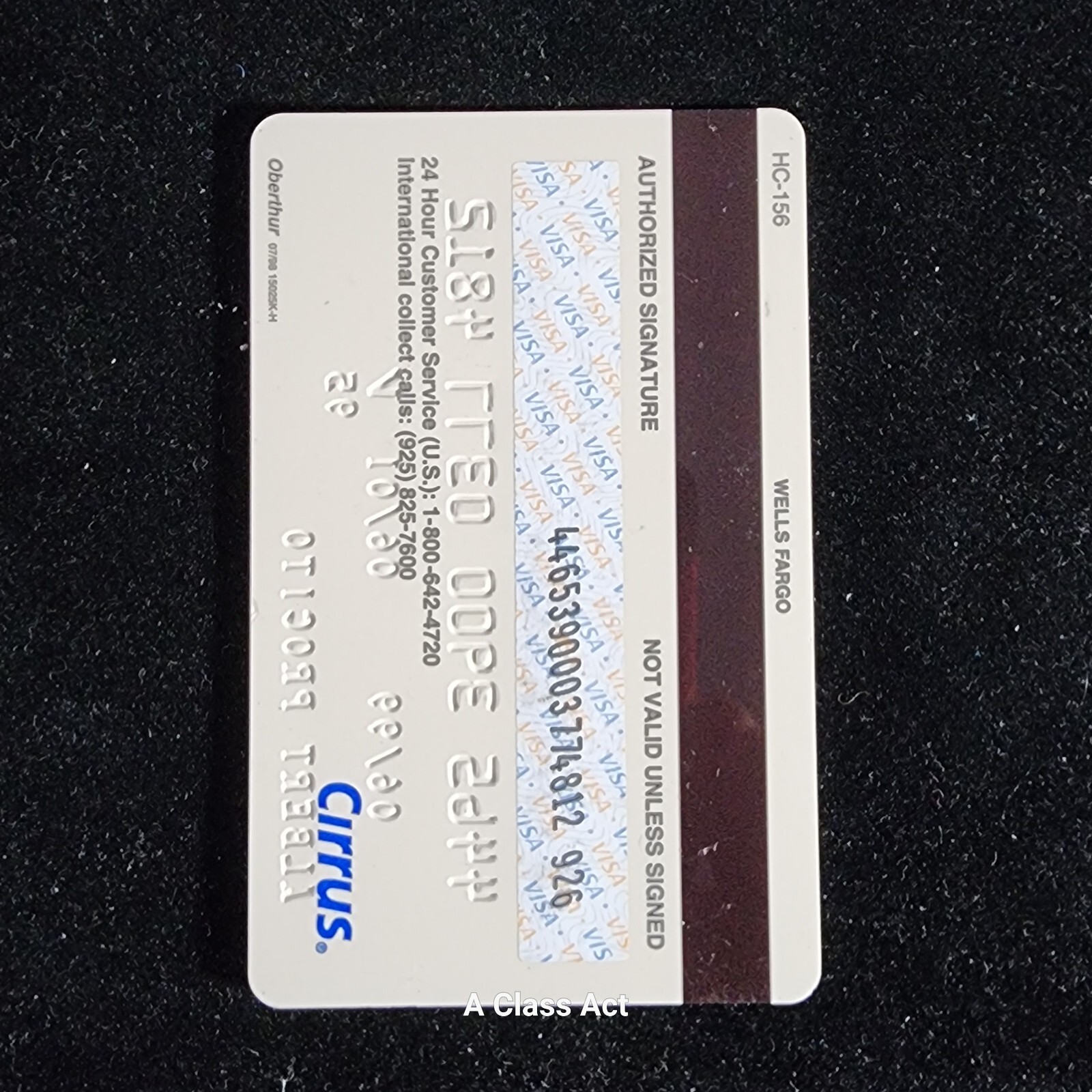 Wells Fargo Stagecoach Visa Credit Card. exp 2001. Our cc99