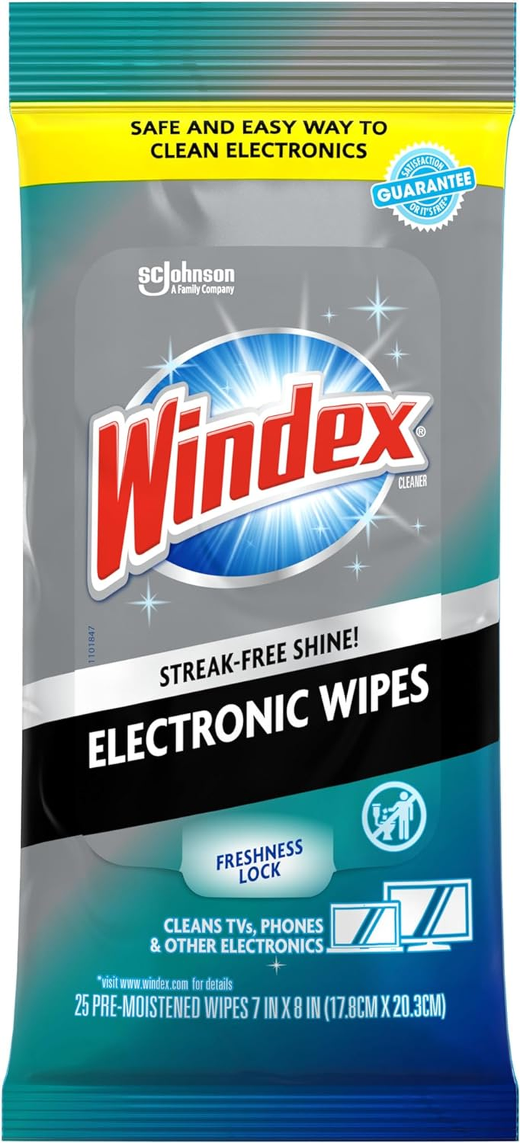 Windex Electronics Wipes - Pre-Moistened - 25 Count