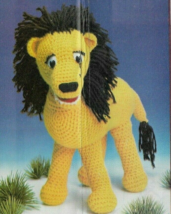 LION 13 1/2" STUFF ANIMAL TOY CROCHET PATTERN INSTRUCTIONS