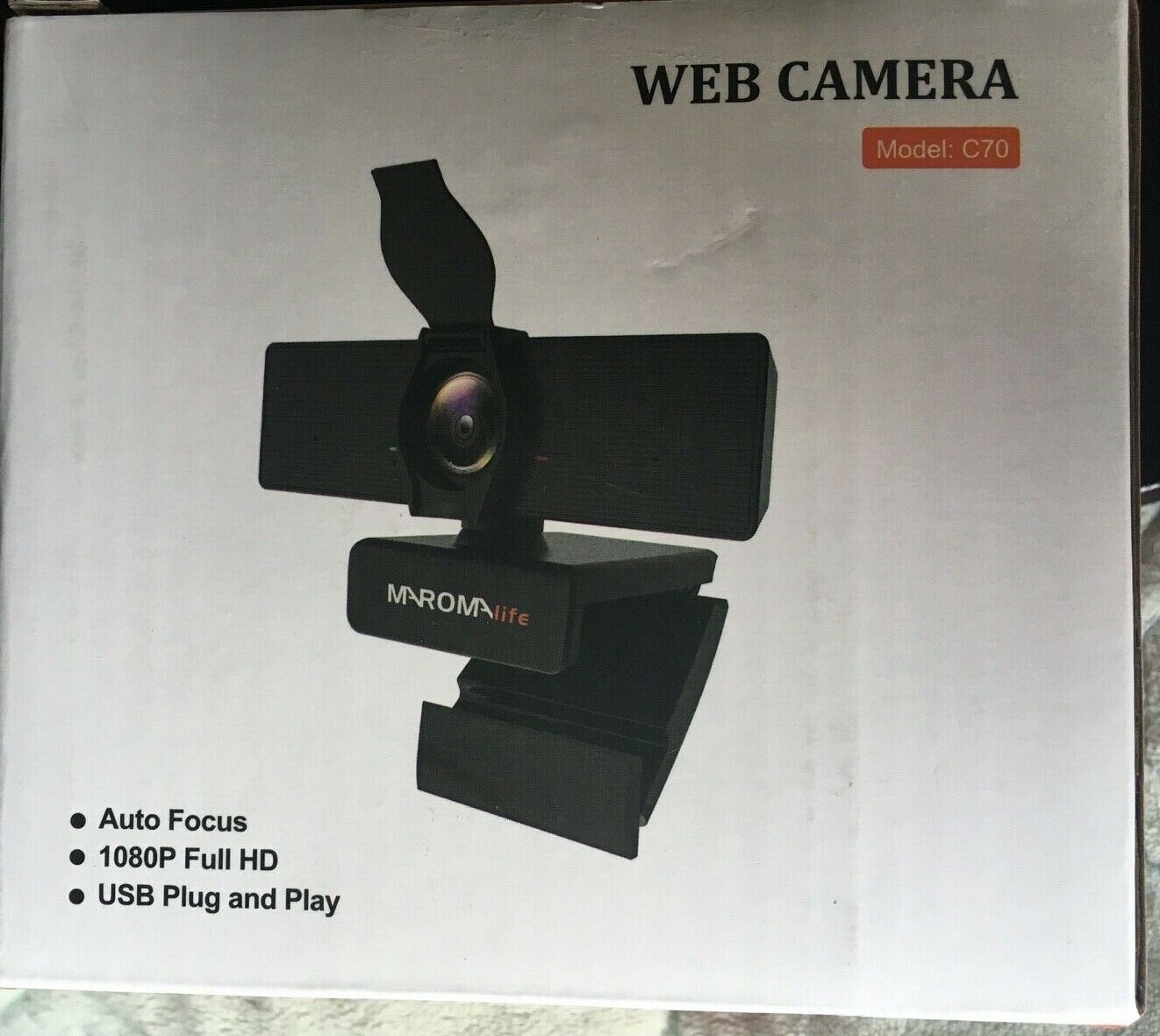 HD 1080P Webcam with Microphone and Privacy Shutter and Tripod