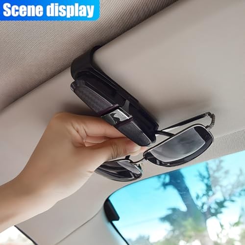2PCS Glasses Holders for Car Sun Visor, Double-End Sunglasses Mount, Black/Grey