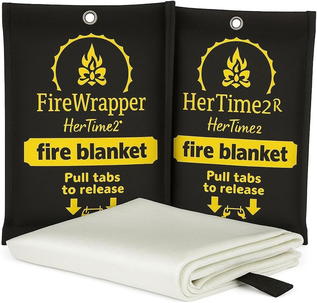 FireWrapper Fire Blankets Flame-Resistant Weatherproof 2-Pack Reusable Emergency