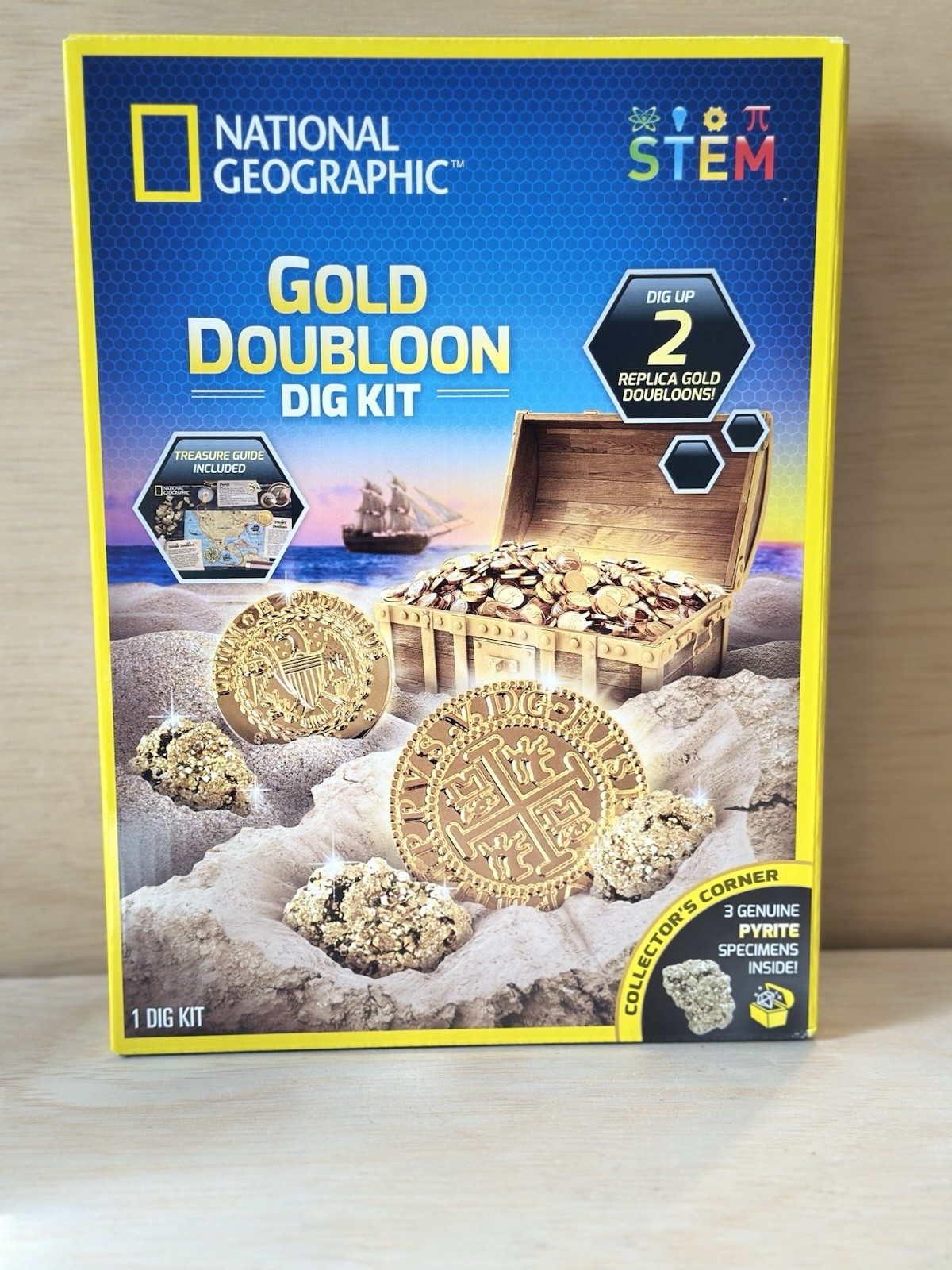 National Geographic Gold Doubloon Dig Kit Pyrite Specimens STEM