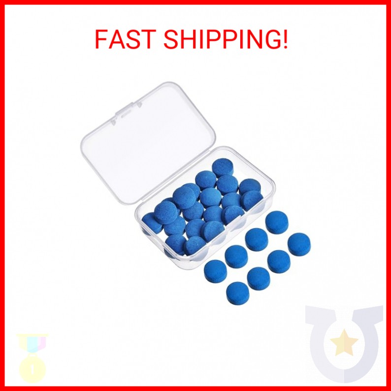 Jetec 30 Pieces Pool Stick Tips Cue Tips Replacement Kit 13 mm Blue Billiard Cue