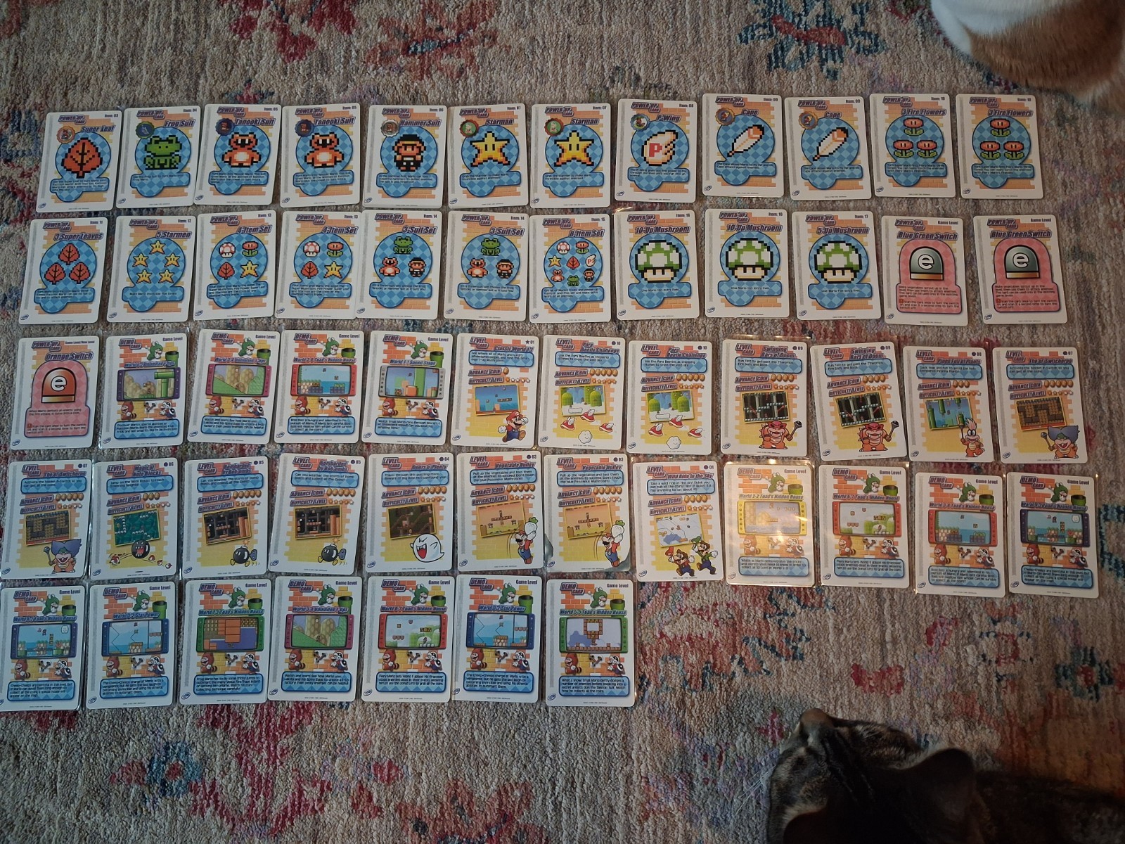Near Mint!! Super Mario Advanced 4 E- Reader Levels and Power ups. Lot of 57