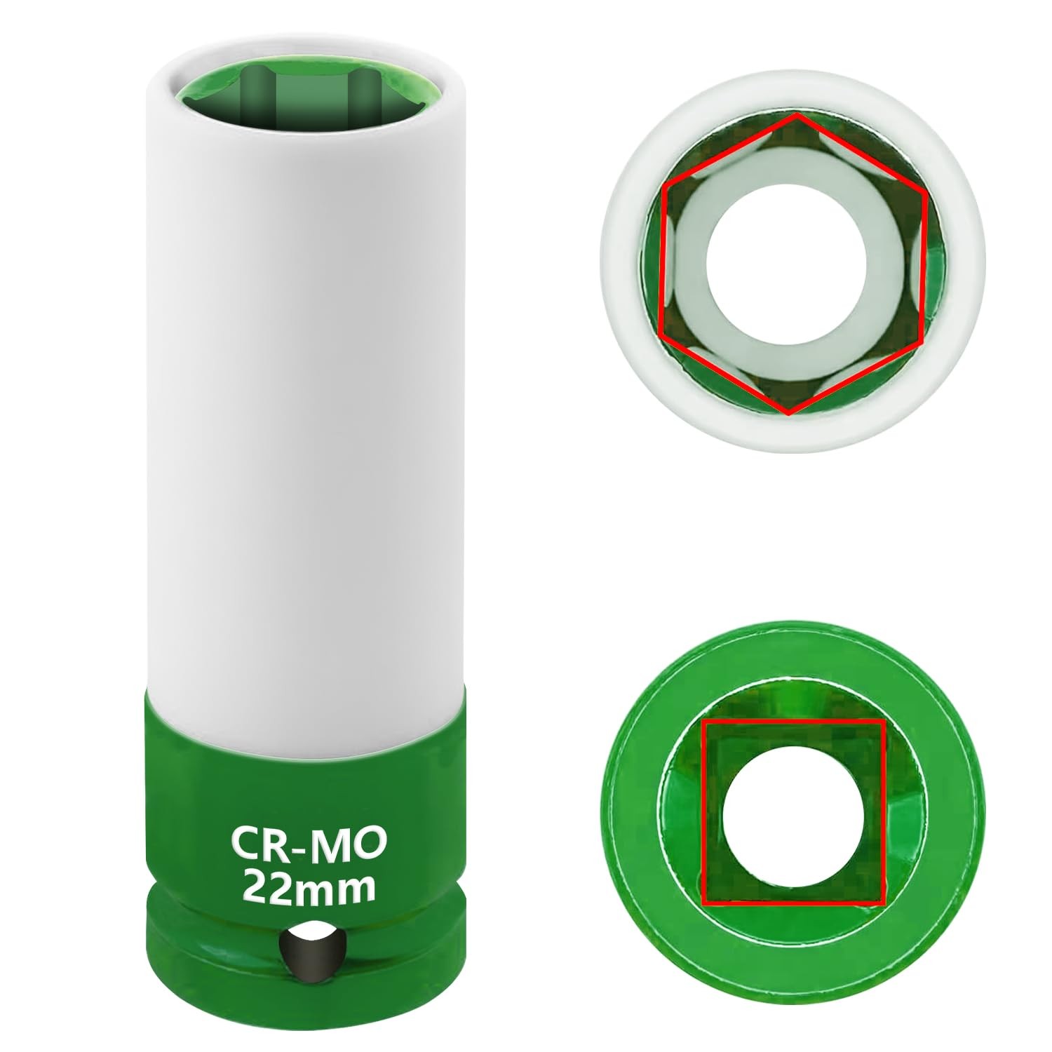 JEUCLEL 22mm 1/2"Drive Wheel Protector Impact Socket, Lug Nut 22MM