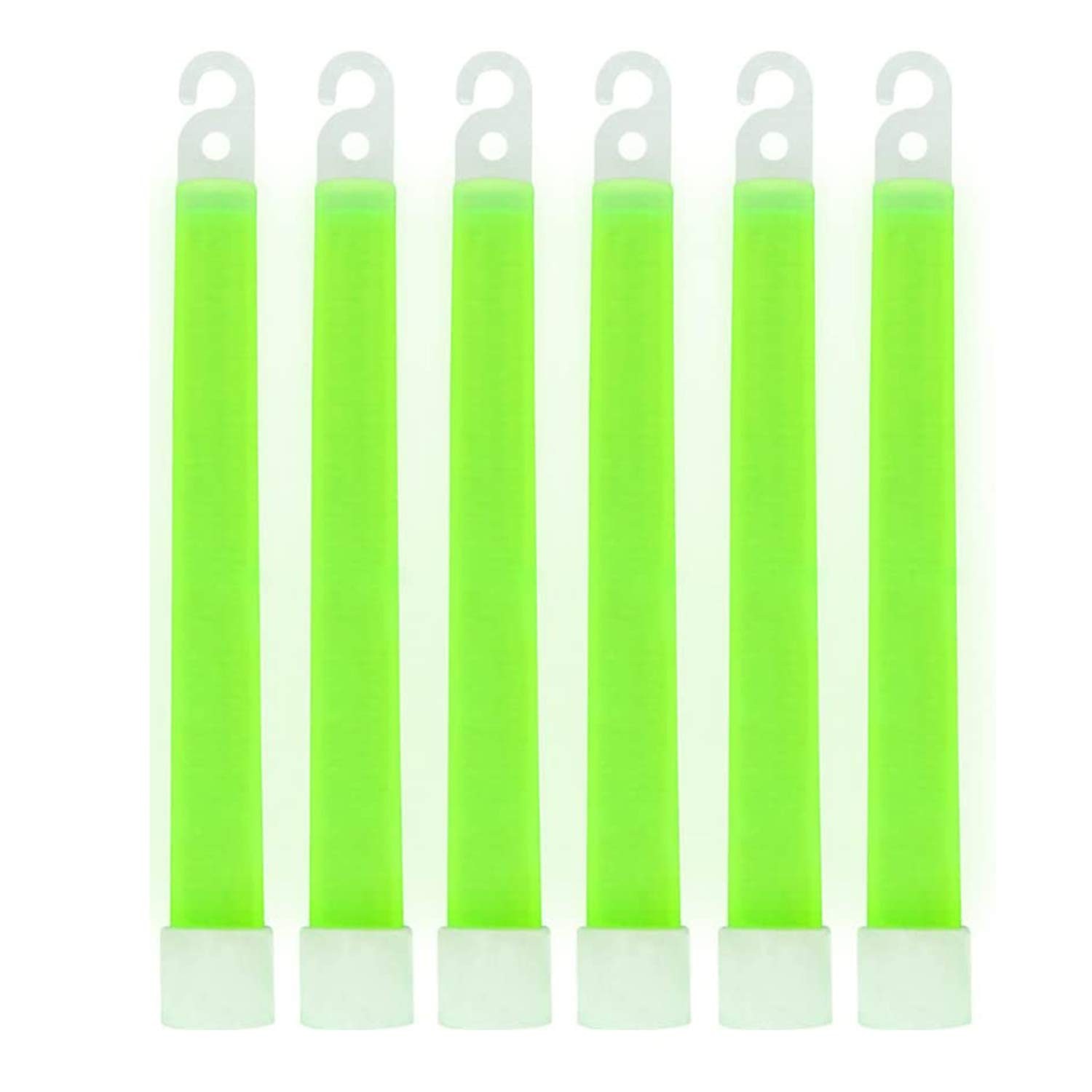 Green Glow Sticks, Premium Bright 6” Snap & Light Sticks, 12 Hour-6 Pack