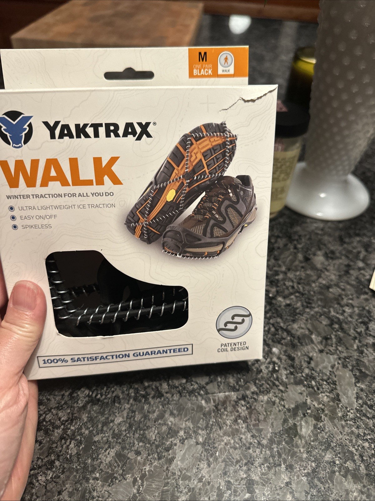 New In Box Winter Traction Black Size M Yaktrax Walk.