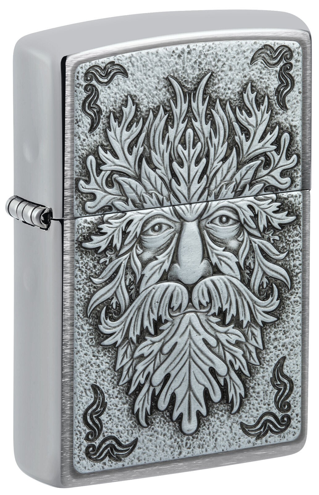 Zippo Greenman Emblem Brushed Chrome 48906