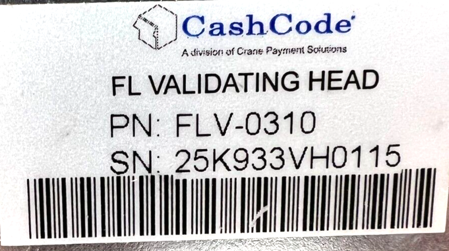 CASH CODE FRONT LOAD BILL VALIDATOR FL-0385US2735