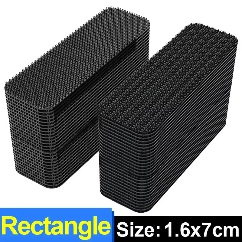 -Rectangle 10Pc Self Adhesive Hook Loop Fastener Tape Car Floor Mat Patches DIY