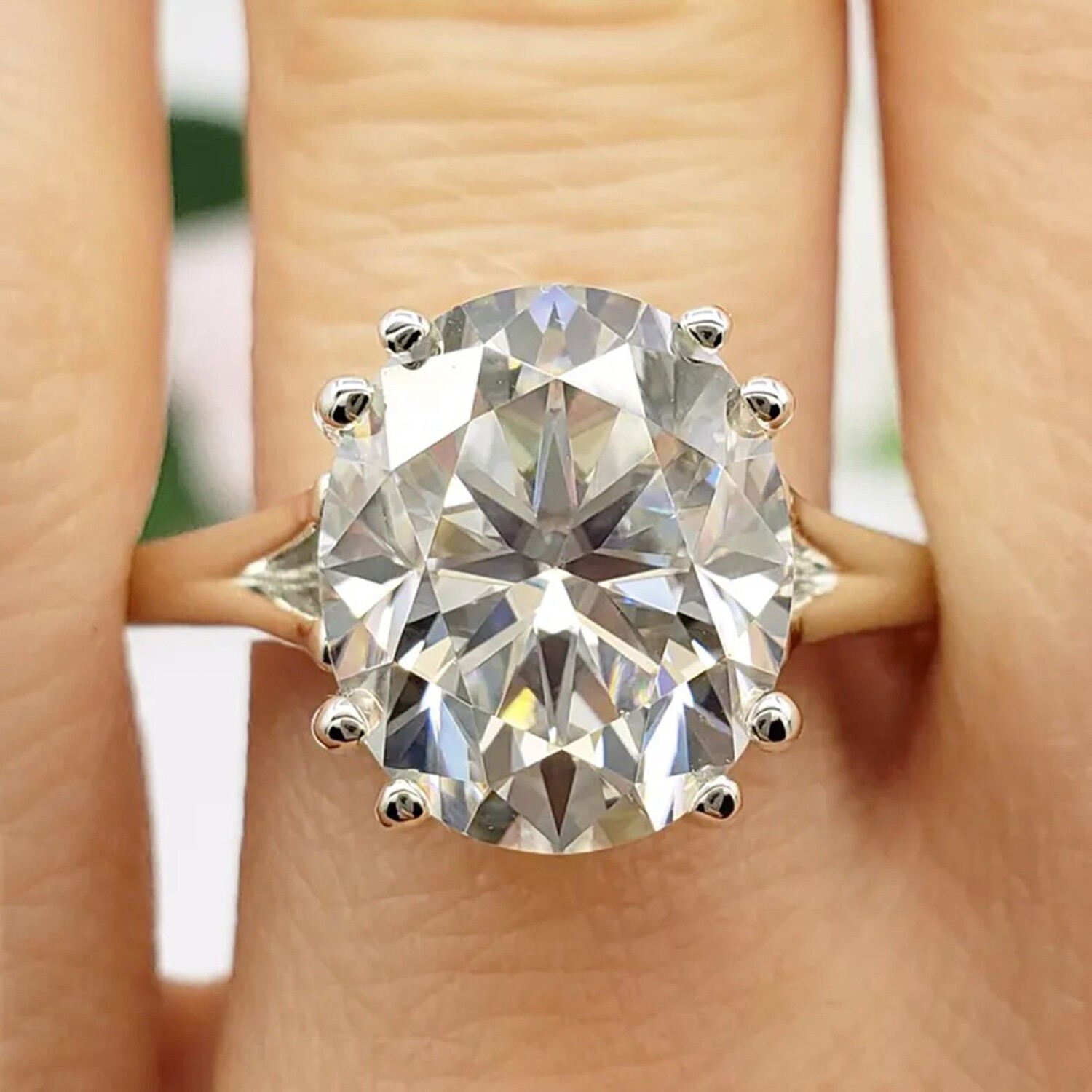 3.00 Ct White Lab Grown Diamond Oval Cut Solitaire Ring 925 Sterling Silver