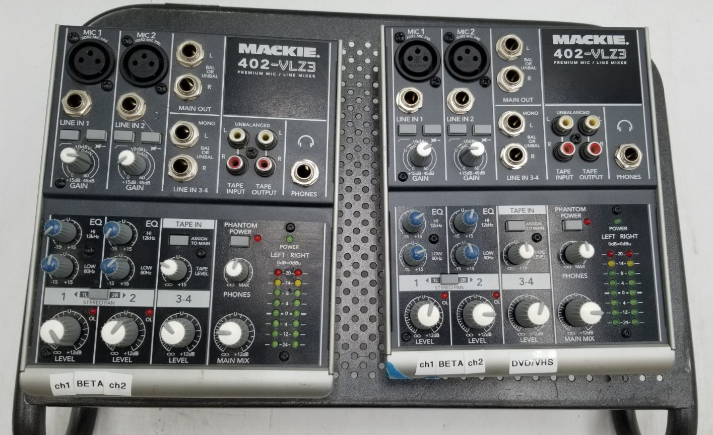 LOT OF (2) Mackie 402-VLZ3 Compact 4-channel Analog Mixer